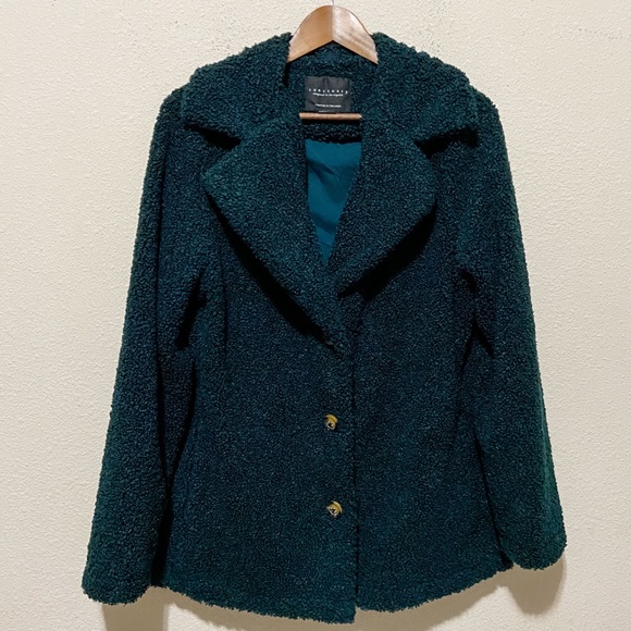 Sanctuary Jackets & Blazers - Sanctuary Triple Button Teal Teddy Coat Large